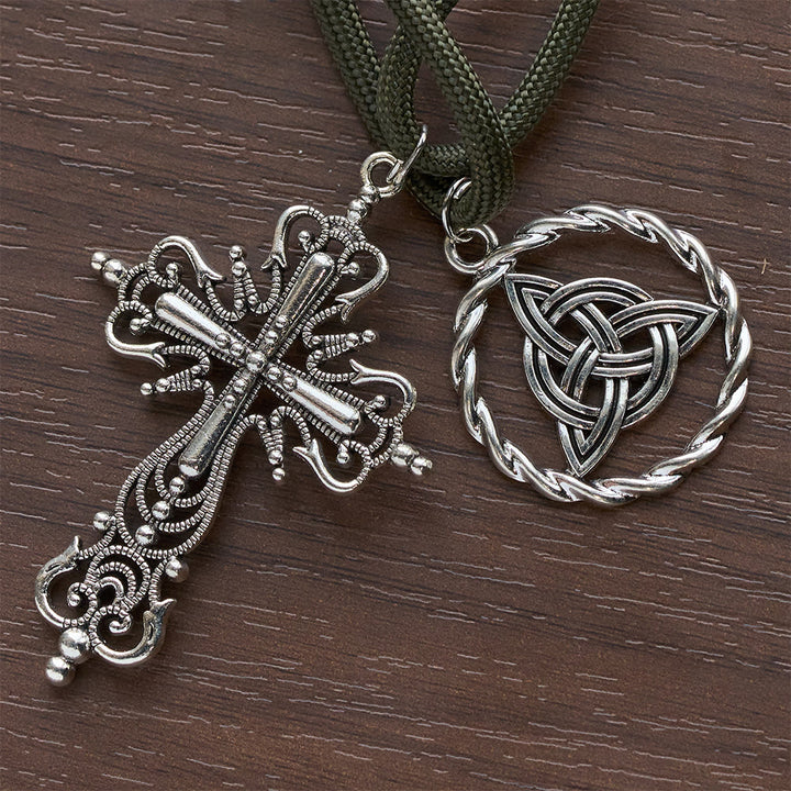 Christianartworkshop Rosario tascabile Irish Blessing Lucky Faith con nodo eterno, perline in legno bianco verde - image 15