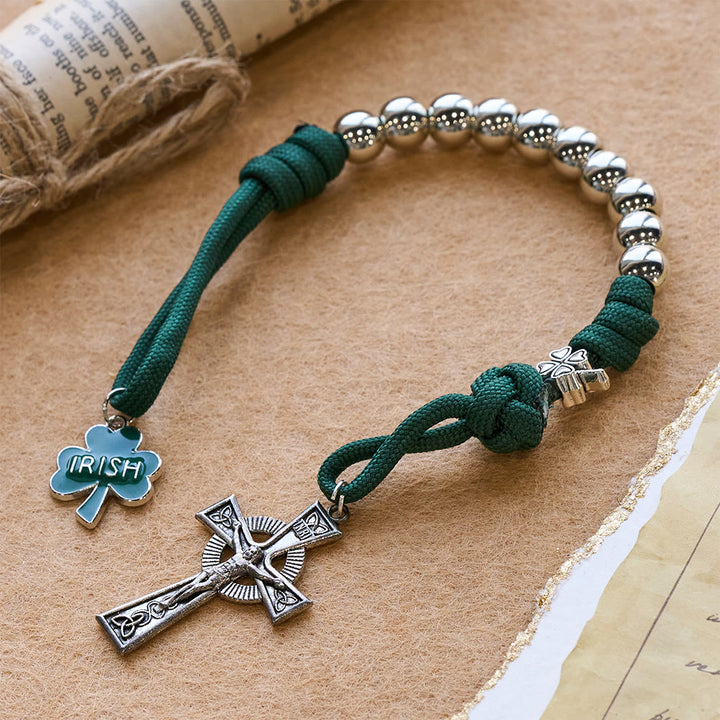 Christianartworkshop Rosario tascabile in paracord con benedizione irlandese e crocifisso celtico - image 3