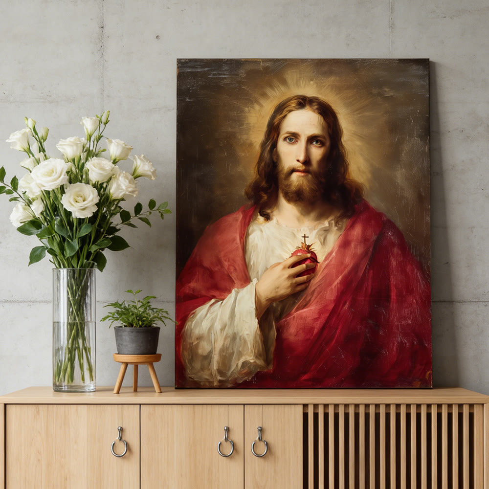 Christianartworkshop Stampa artistica da parete del Sacro Cuore di Gesù: un simbolo di amore divino e redenzione - image 2