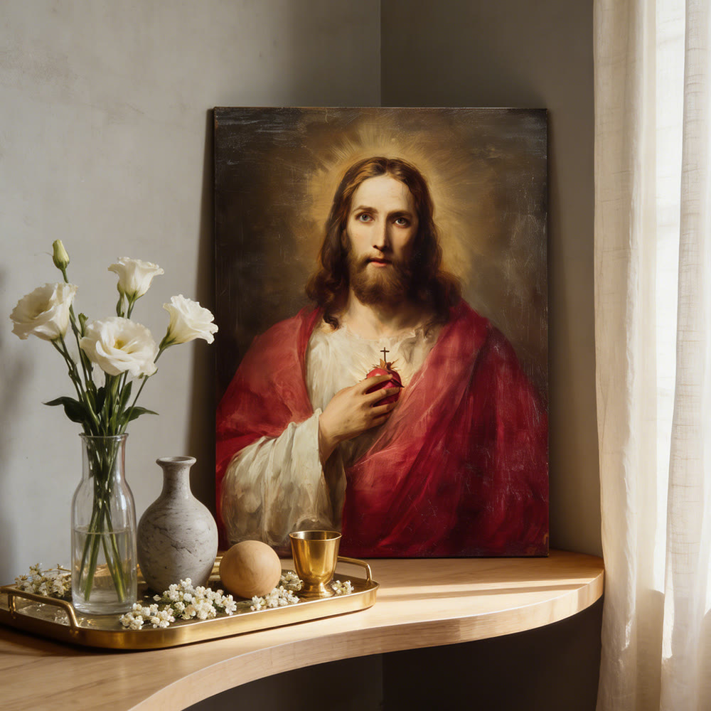 Christianartworkshop Stampa artistica da parete del Sacro Cuore di Gesù: un simbolo di amore divino e redenzione - image 4