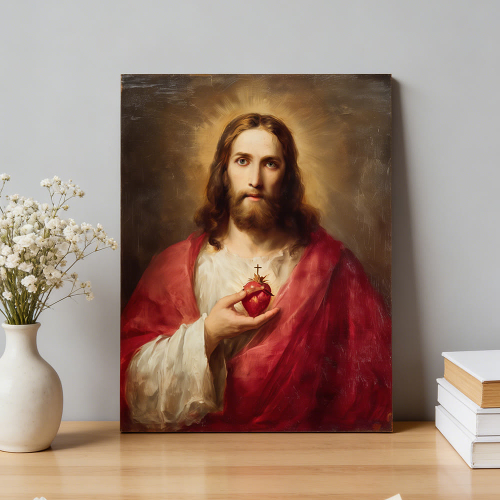 Christianartworkshop Stampa artistica da parete del Sacro Cuore di Gesù: un simbolo di amore divino e redenzione - image 1