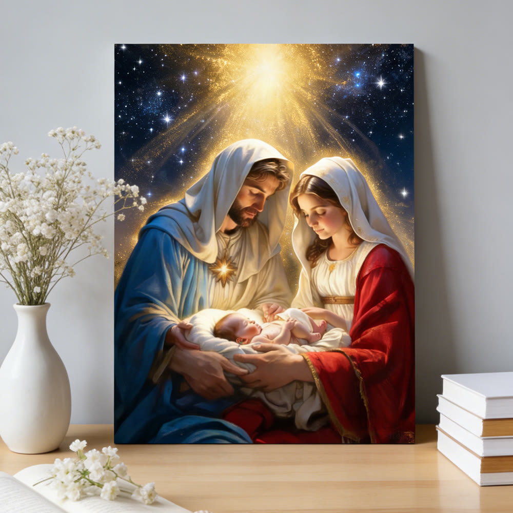 Christianartworkshop Stampa artistica da parete con stella della Natività della Sacra Famiglia: un simbolo di speranza divina e di pace - image 1
