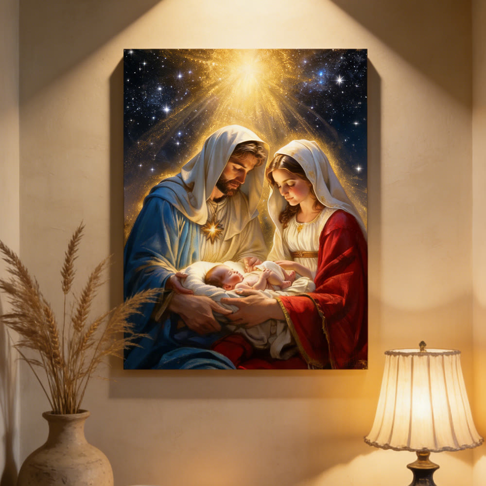 Christianartworkshop Stampa artistica da parete con stella della Natività della Sacra Famiglia: un simbolo di speranza divina e di pace - image 2