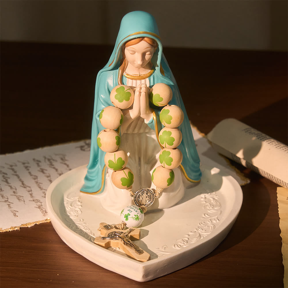 Christianartworkshop Rosario tascabile in legno con benedizione irlandese, regalo per il giorno di San Patrizio - image 7
