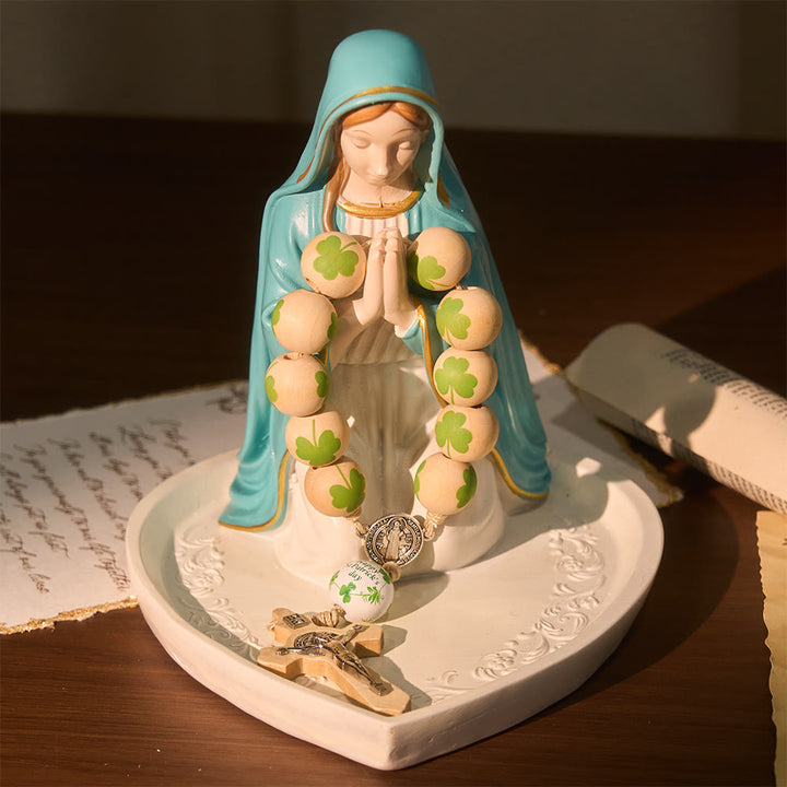 Christianartworkshop Rosario tascabile in legno con benedizione irlandese, regalo per il giorno di San Patrizio - image 7