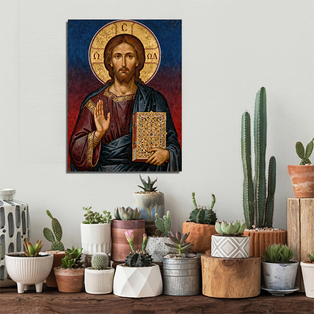 Christianartworkshop Opere d'arte cristiane Pantocrator Art Canvas: autorità divina e devozione senza tempo - image 1