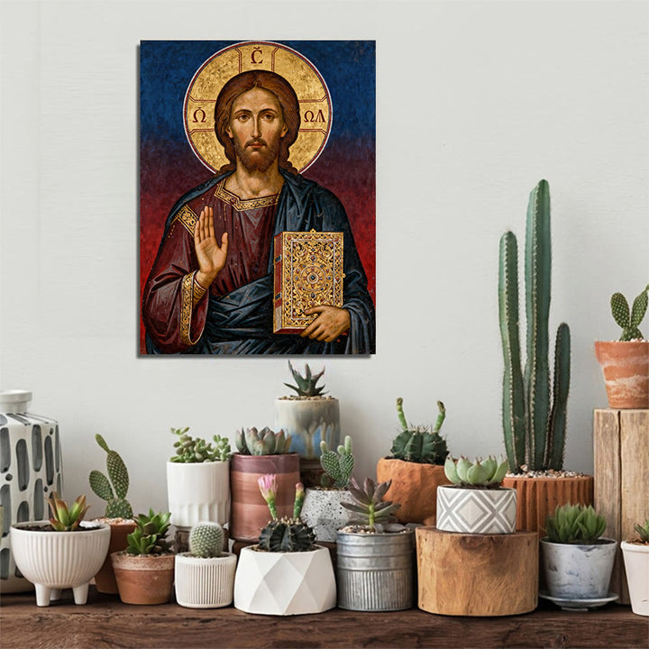 Christianartworkshop Opere d'arte cristiane Pantocrator Art Canvas: autorità divina e devozione senza tempo - image 1