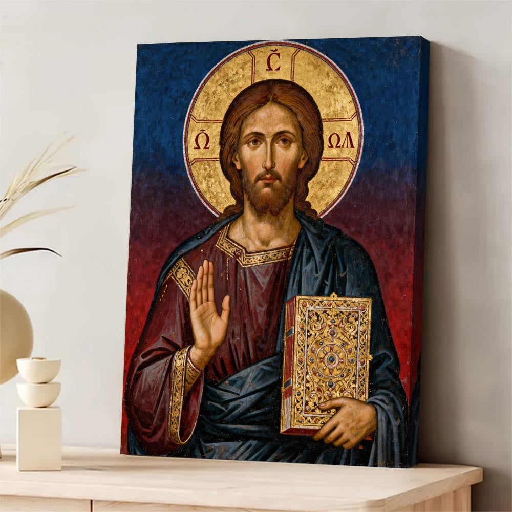 Christianartworkshop Opere d'arte cristiane Pantocrator Art Canvas: autorità divina e devozione senza tempo - image 2