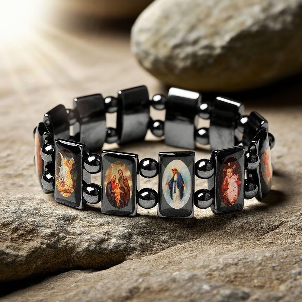 Christianartworkshop Bracciale in ematite con icona sacra: un simbolo di devozione senza tempo - B - image 2