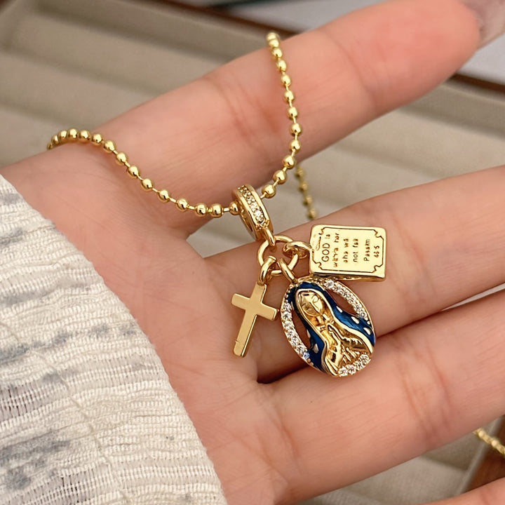 Christianartworkshop Set di gioielli con ciondolo della Madonna delle Grazie: un simbolo di devozione senza tempo - Collana - image 0