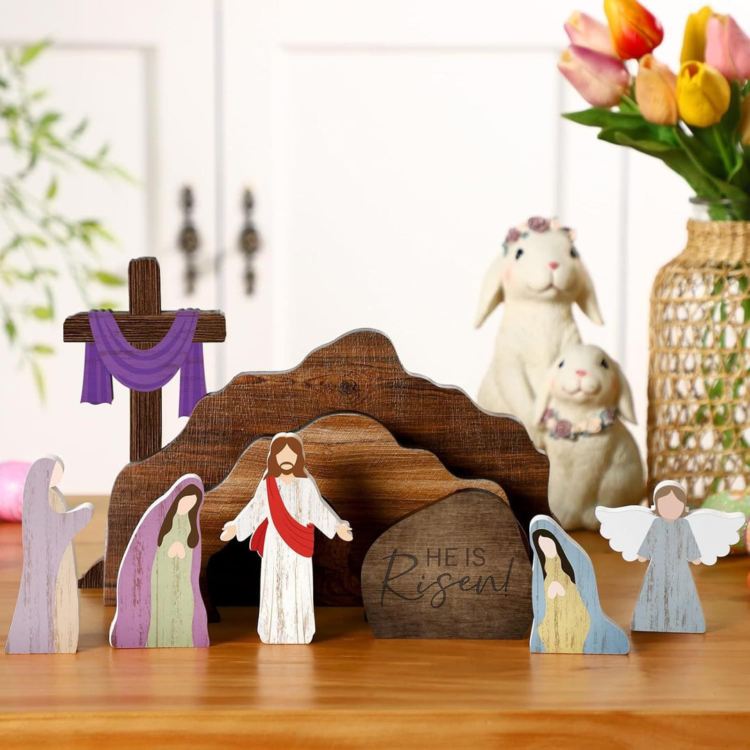 Christianartworkshop Set di decorazioni pasquali con scena della Resurrezione: un simbolo di speranza eterna - Lui è risorto - image 0
