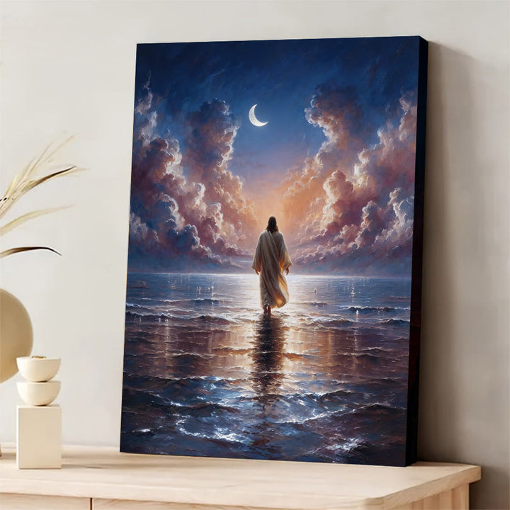 Christianartworkshop pasquale Acque Gesù Fede Stampa artistica da parete: un promemoria quotidiano della sua calma - Dipinto su tela incorniciato - 13,77"*19,58"*0,59"/35*50*1,5 cm - image 0