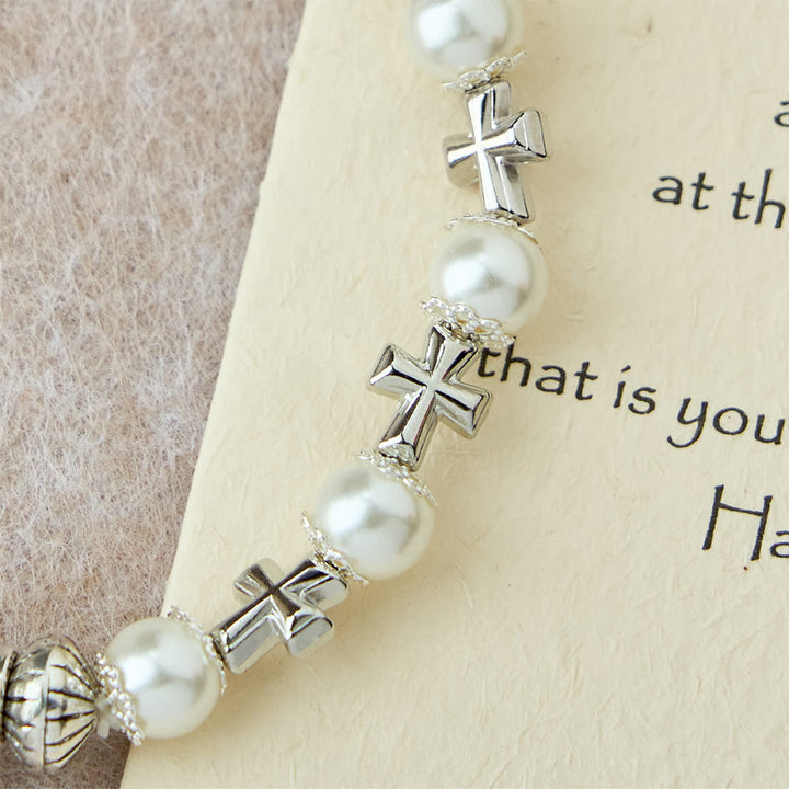 Christianartworkshop Bracciale con perline e croce in argento: incarna la grazia della riflessione devozionale - image 9
