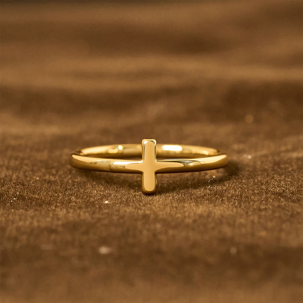 Christianartworkshop Set di anelli con doppia croce: stili in metallo lucido e tempestati di zirconi per la devozione quotidiana - image 5
