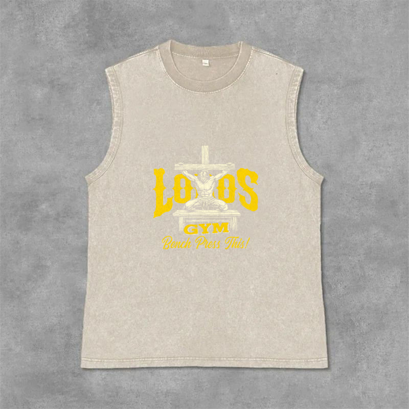 Christianartworkshop Lord's Gym: Panca piana con questa canotta unisex lavata a croce - Beige - 2XL - image 12