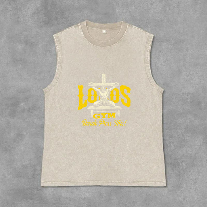 Christianartworkshop Lord's Gym: Panca piana con questa canotta unisex lavata a croce - Beige - 2XL - image 12