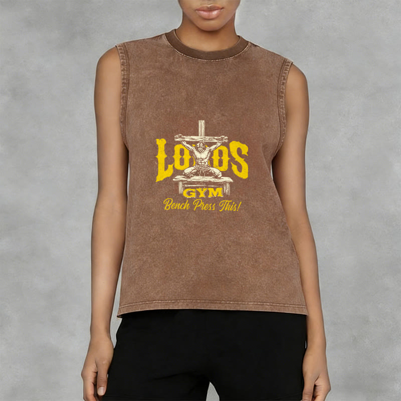 Christianartworkshop Lord's Gym: Panca piana con questa canotta unisex lavata a croce - image 2