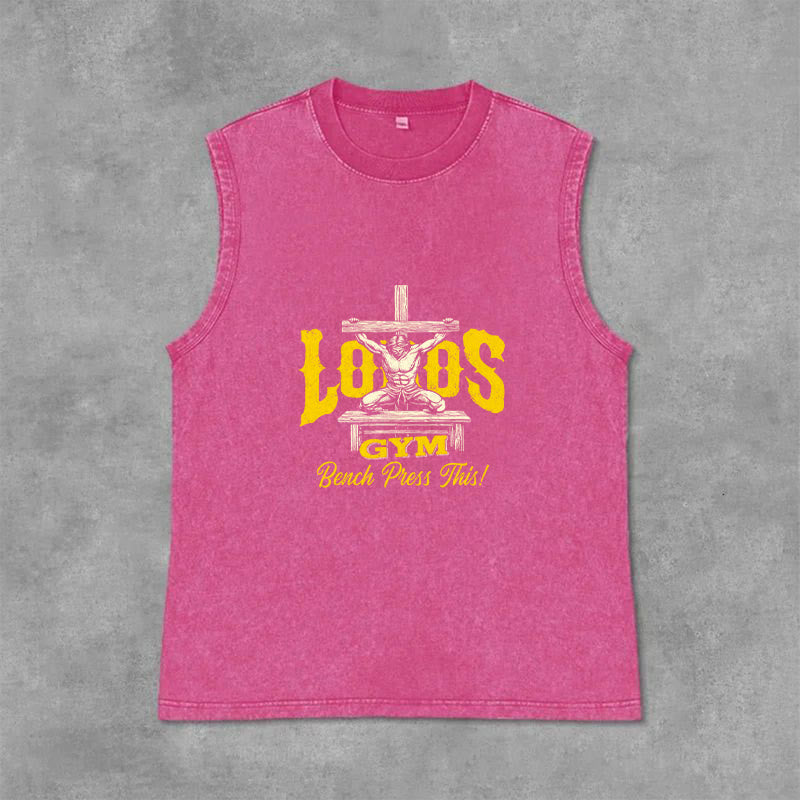 Christianartworkshop Lord's Gym: Panca piana con questa canotta unisex lavata a croce - Rosa - 2XL - image 9