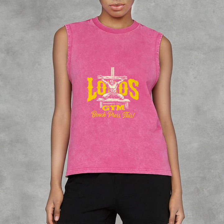 Christianartworkshop Lord's Gym: Panca piana con questa canotta unisex lavata a croce - image 11
