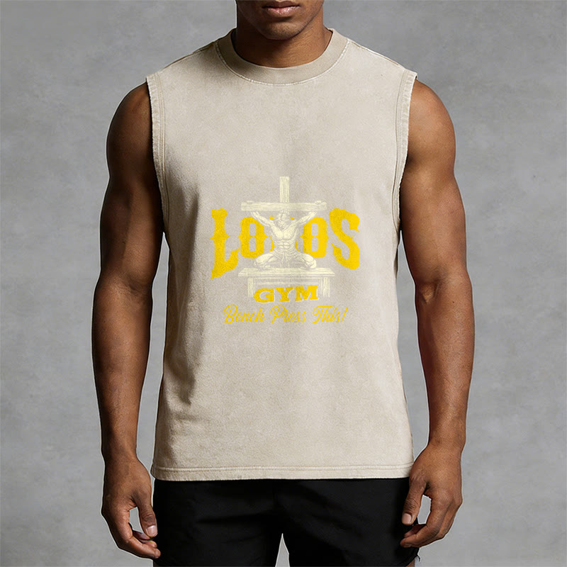Christianartworkshop Lord's Gym: Panca piana con questa canotta unisex lavata a croce - image 13