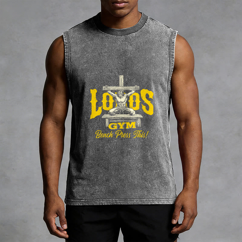 Christianartworkshop Lord's Gym: Panca piana con questa canotta unisex lavata a croce - image 4