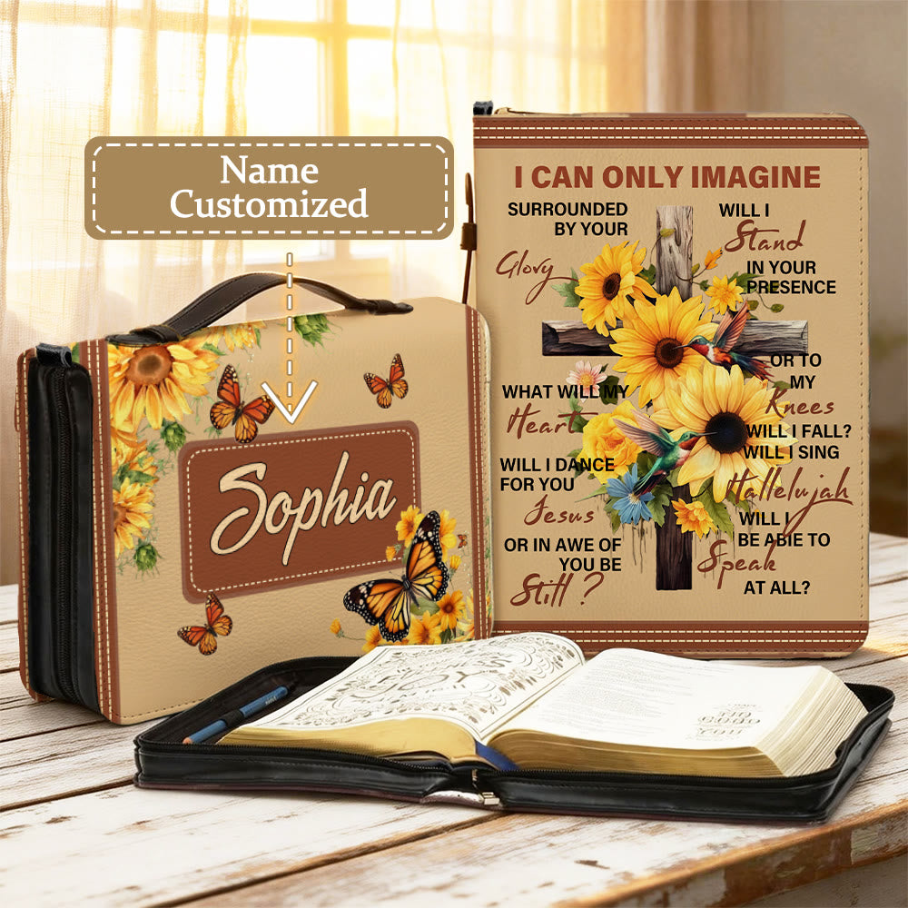 Christianartworkshop Posso solo immaginare la copertina della Bibbia con il girasole: stupore per la Sua gloria - 2XL - Nome personalizzato - image 1
