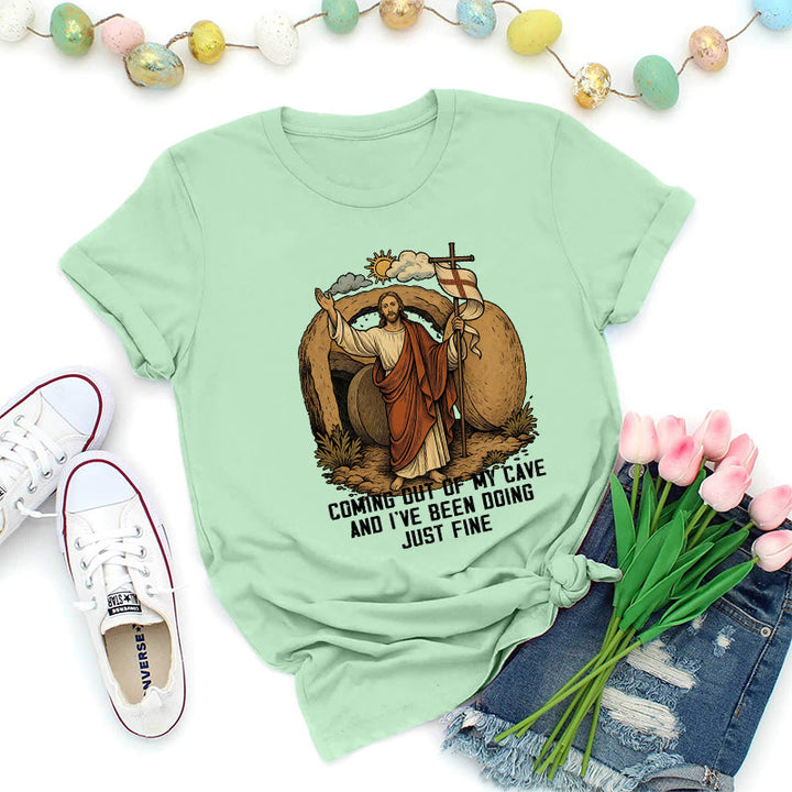 Christianartworkshop Maglietta Premium Resurrection Cave Christ - Verde chiaro - 2XL - image 3