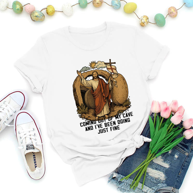 Christianartworkshop Maglietta Premium Resurrection Cave Christ - Bianco - 2XL - image 8