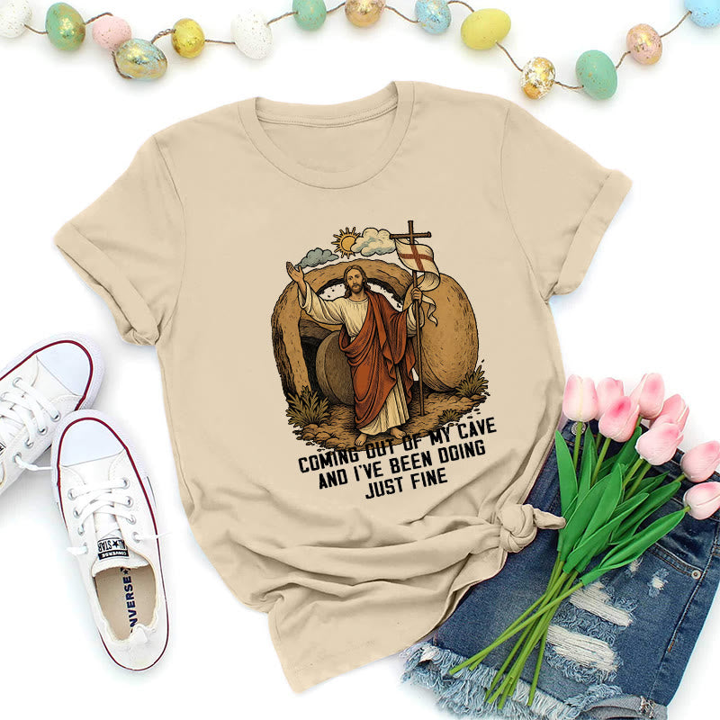 Christianartworkshop Maglietta Premium Resurrection Cave Christ - Beige - 2XL - image 5