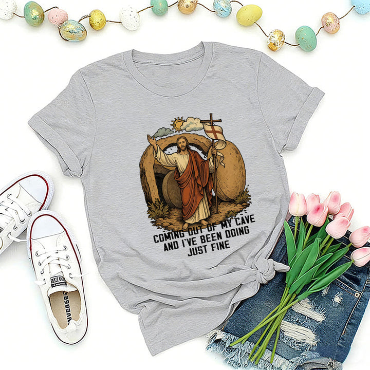 Christianartworkshop Maglietta Premium Resurrection Cave Christ - Grigio - 2XL - image 7