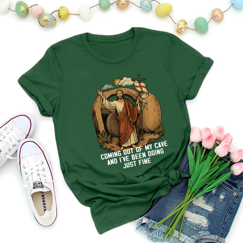 Christianartworkshop Maglietta Premium Resurrection Cave Christ - Verde scuro - 2XL - image 1