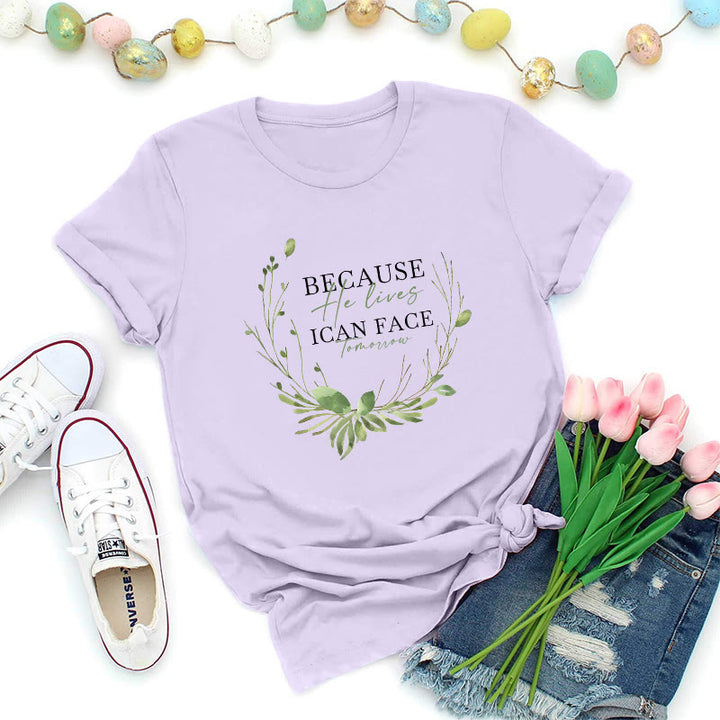 Christianartworkshop Perché vive la ghirlanda verde Premium T-shirt - Viola - 2XL - image 3