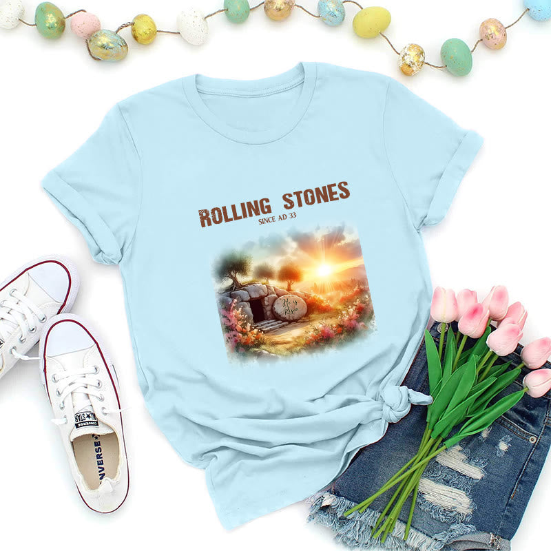 Christianartworkshop Maglietta dei Rolling Stones ispirata alla fede - Blu - 2XL - image 0