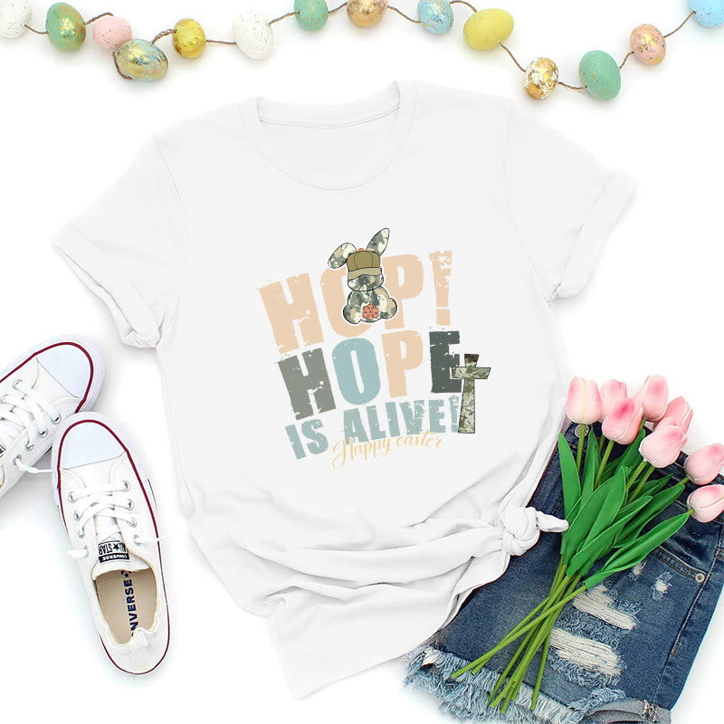 Christianartworkshop Maglietta Premium di Pasqua Hope Is Alive - Bianco - 2XL - image 1