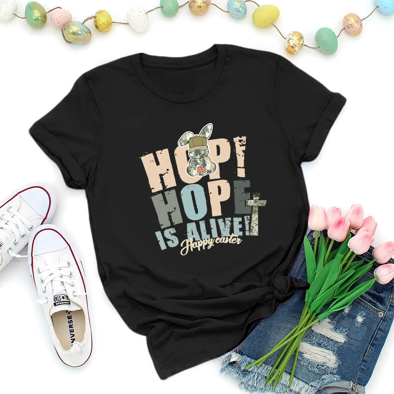 Christianartworkshop Maglietta Premium di Pasqua Hope Is Alive - Nero - 2XL - image 2