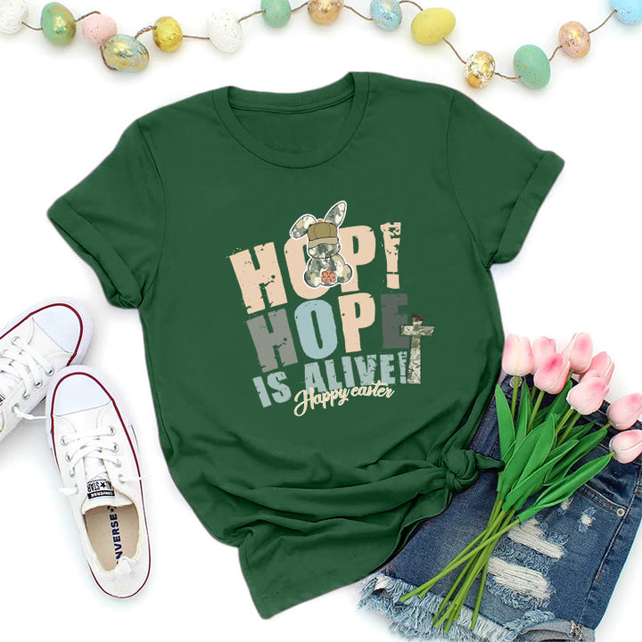 Christianartworkshop Maglietta Premium di Pasqua Hope Is Alive - Verde scuro - 2XL - image 3