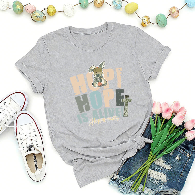 Christianartworkshop Maglietta Premium di Pasqua Hope Is Alive - Grigio - 2XL - image 0