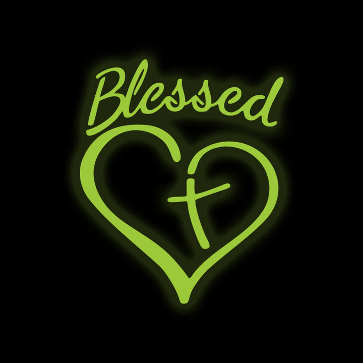 Christianartworkshop Adesivo per auto con Cuore Benedetto e Croce: un gentile invito a fermarsi e pregare - Verde neon - Set da 10 - image 13
