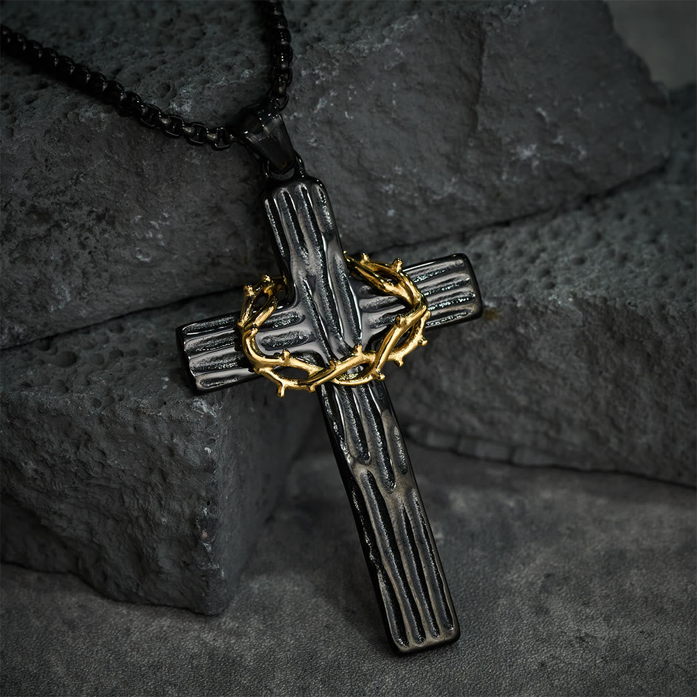 Christianartworkshop Collana con ciondolo a forma di croce con corona di spine di Gesù in stile moderno e protezione sacra - image 9