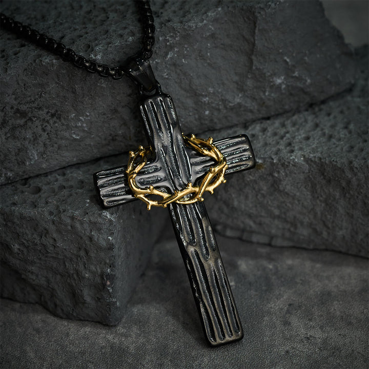 Christianartworkshop Collana con ciondolo a forma di croce con corona di spine di Gesù in stile moderno e protezione sacra - image 9