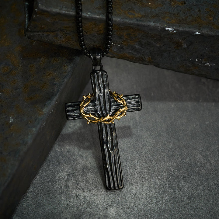 Christianartworkshop Collana con ciondolo a forma di croce con corona di spine di Gesù in stile moderno e protezione sacra - image 10