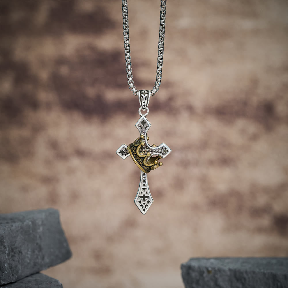 Christianartworkshop Collana con croce e corona, gioielli religiosi - image 1