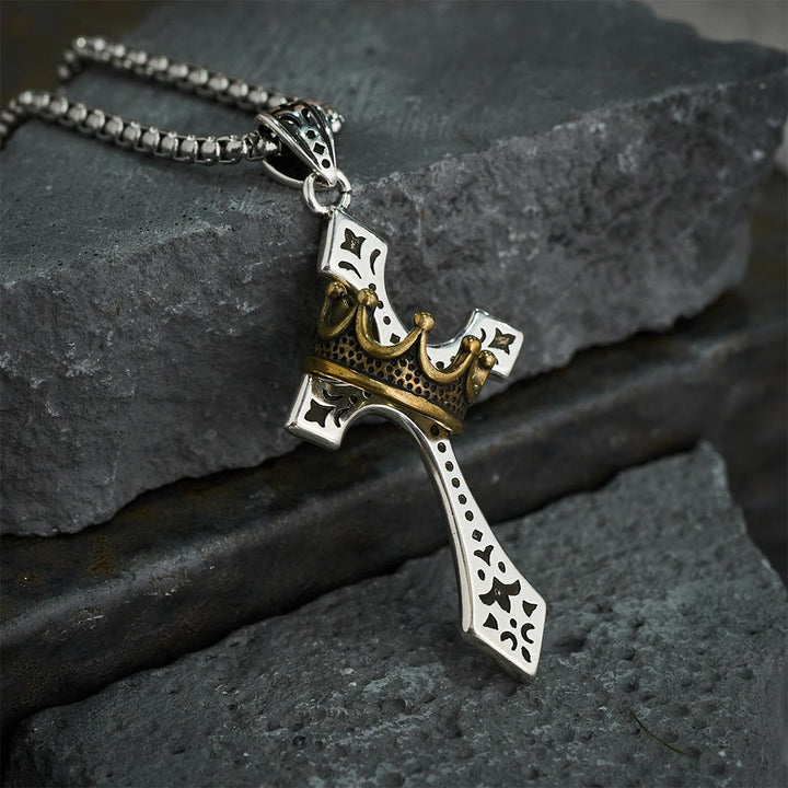 Christianartworkshop Collana con croce e corona, gioielli religiosi - image 2