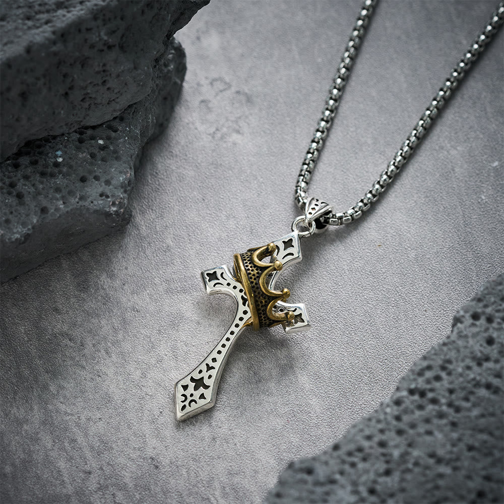 Christianartworkshop Collana con croce e corona, gioielli religiosi - image 4