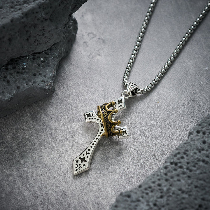 Christianartworkshop Collana con croce e corona, gioielli religiosi - image 4