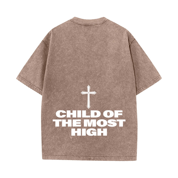 Christianartworkshop T-shirt unisex lavata con scritta in grassetto "Figlio dell'Altissimo Croce". - image 21