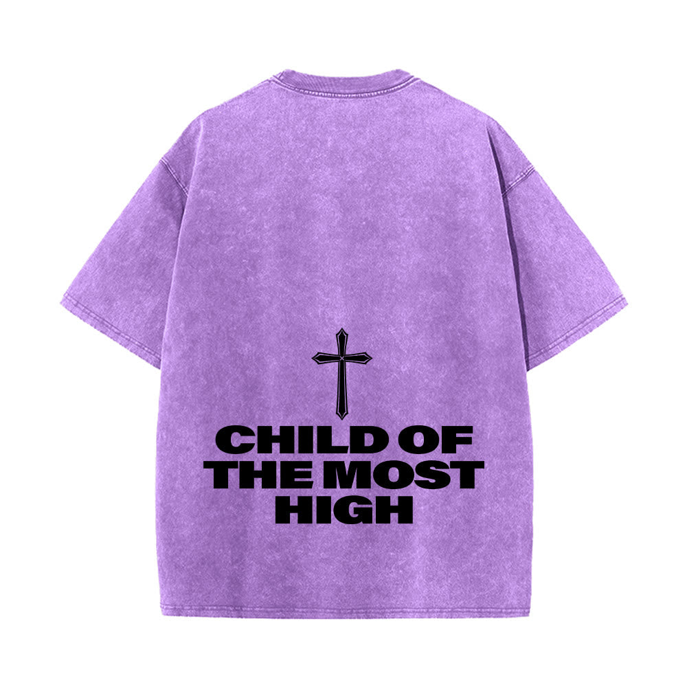 Christianartworkshop T-shirt unisex lavata con scritta in grassetto "Figlio dell'Altissimo Croce". - image 29