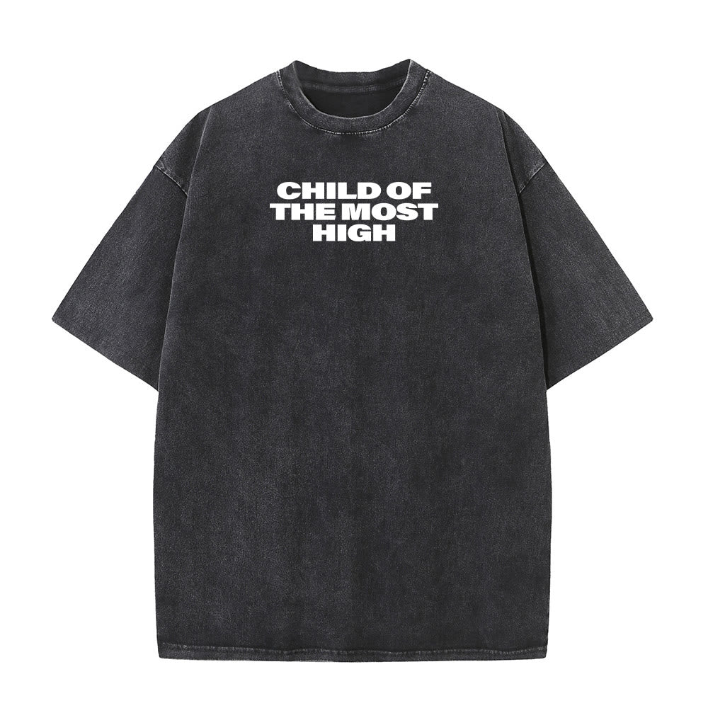 Christianartworkshop T-shirt unisex lavata con scritta in grassetto "Figlio dell'Altissimo Croce". - image 10