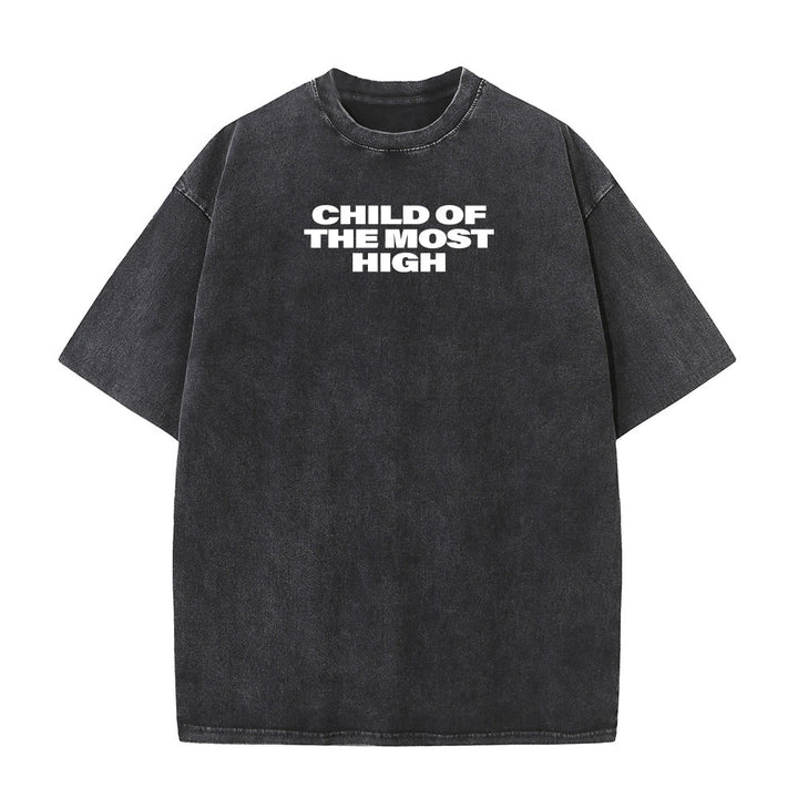 Christianartworkshop T-shirt unisex lavata con scritta in grassetto "Figlio dell'Altissimo Croce". - image 10