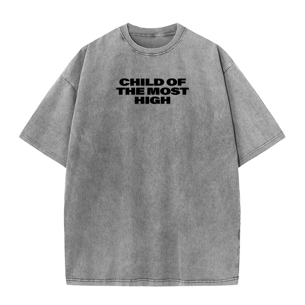 Christianartworkshop T-shirt unisex lavata con scritta in grassetto "Figlio dell'Altissimo Croce". - image 7
